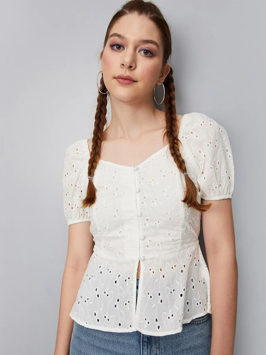 Pure Cotton Fitted Top