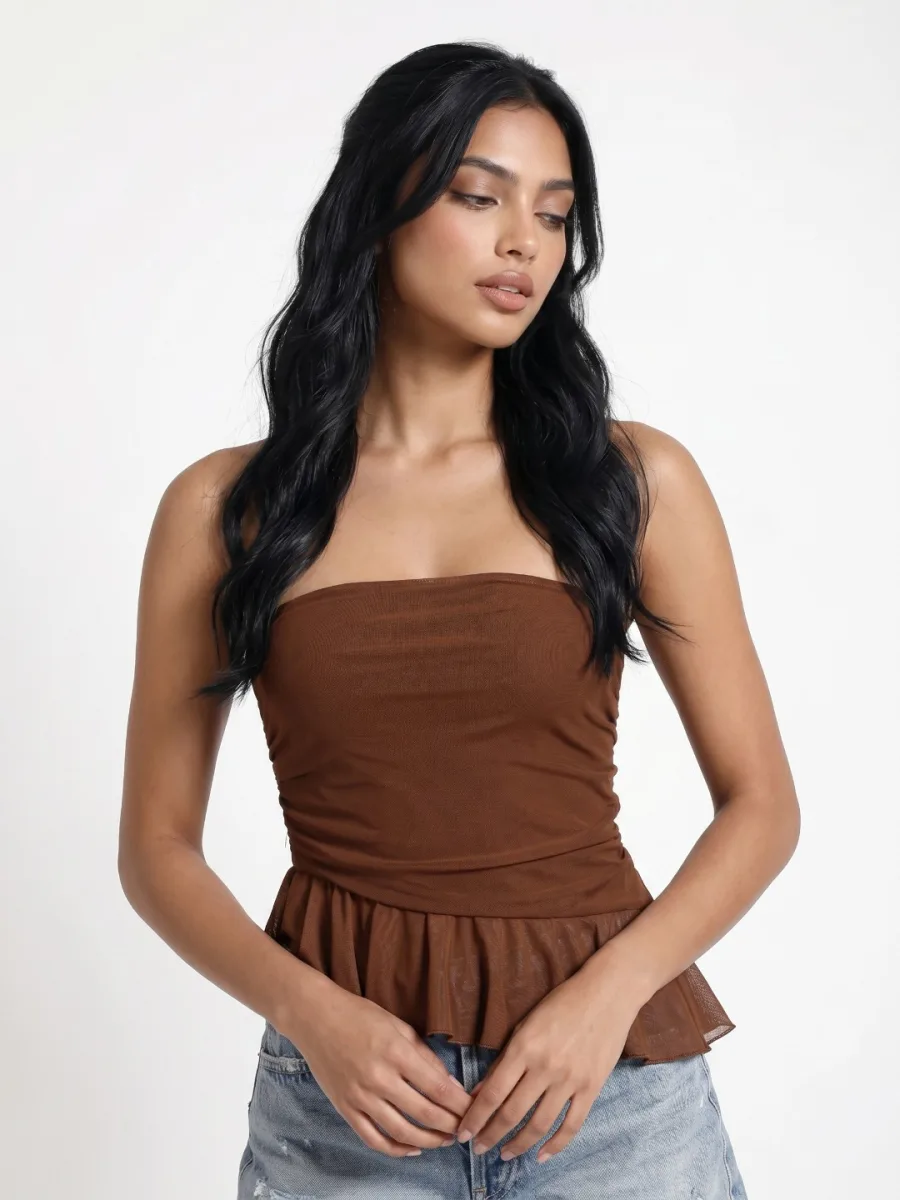 Strapless peplum Top