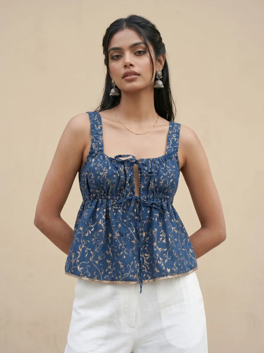 Print Peplum Top
